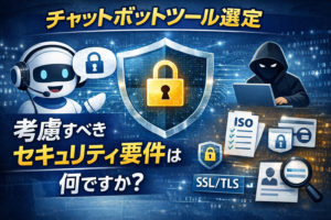 チャットボットツールを選定する際に考慮すべきセキュリティ要件は何ですか？